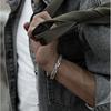 Мужские плетеные браслеты-манжеты с открытым дизайном, ретро, ручная работа, изысканные украшения, уникальный подарок