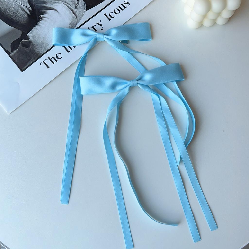 2PCS New Cute Princess Fashion Solid Ribbon Bow Lovely Girls Hairpins Children Headwear Hairgrip Hair Clips Hair Accessories