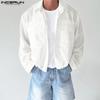 Мужские рубашки с отложным воротником, длинным рукавом, на пуговицах, повседневные, свободного кроя, топы