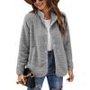 Autumn And Winter New Trendy Women's Warm Casual Jackets Loose Casual Solid Color Coats With Pockets Large Size Women's Tops