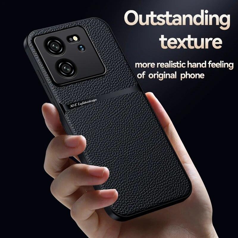 Для Xiaomi 13T Pro чехол магнитный автомобильный держатель-подставка противоударные чехлы для телефонов для Xiomi Xiaomy Mi13T Mi 13T 13 T Pro кожаная задняя крышка