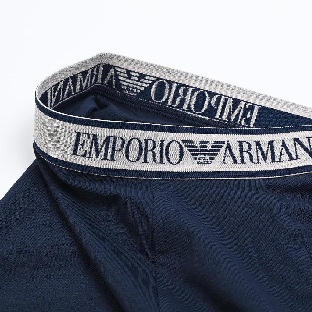 Emporio Armani Men's 3-Pack Solid Boxer Briefs In Red, Beige, and Navy (Product Numbers 111357, 4R717, and 19355) - Size L (Imported)