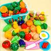 24PCS Children's Fruit and Vegetable Cutting Set, Reusable Kitchen Toys, Kitchen Plastic Food Cutting, Fruit and Vegetable Cutting Kitchen Toys