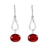 Серьги из серебра 925 пробы с красным гранатом V75, красные серьги, овальные серьги, подарок на День святого Валентина, подарок для нее, подарок на день рождения, ювелирные изделия ручной работы, серебряные украшения