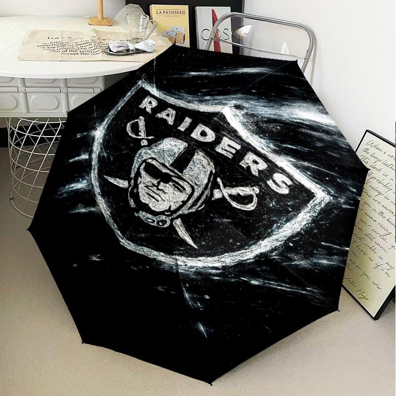 1PC Raiders Football Legacy Printed Umbrella Folding umbrella, automatic umbrella 8-Frame for Travel, camping Fan gifts Christmas Gifts