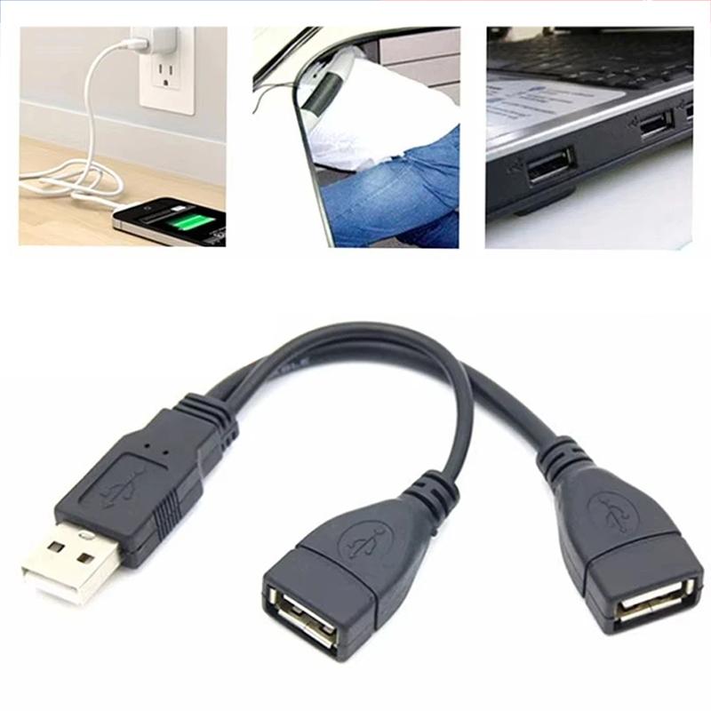 15/30 см USB 2.0 A 1 Штекер на Двойной USB Разветвитель Хаб Питания Адаптер Y-образный для USB Зарядки Кабель Питания Удлинитель