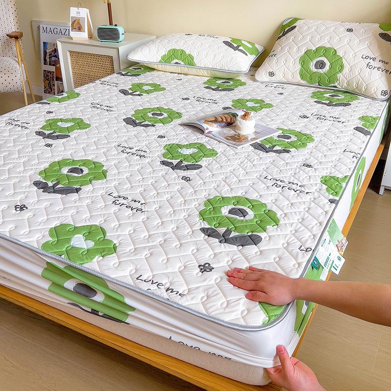 Латексный спальный коврик для матери и ребенка, трехсекционное покрывало с крутым латексным матрасом с шелковой подкладкой, защитный чехол