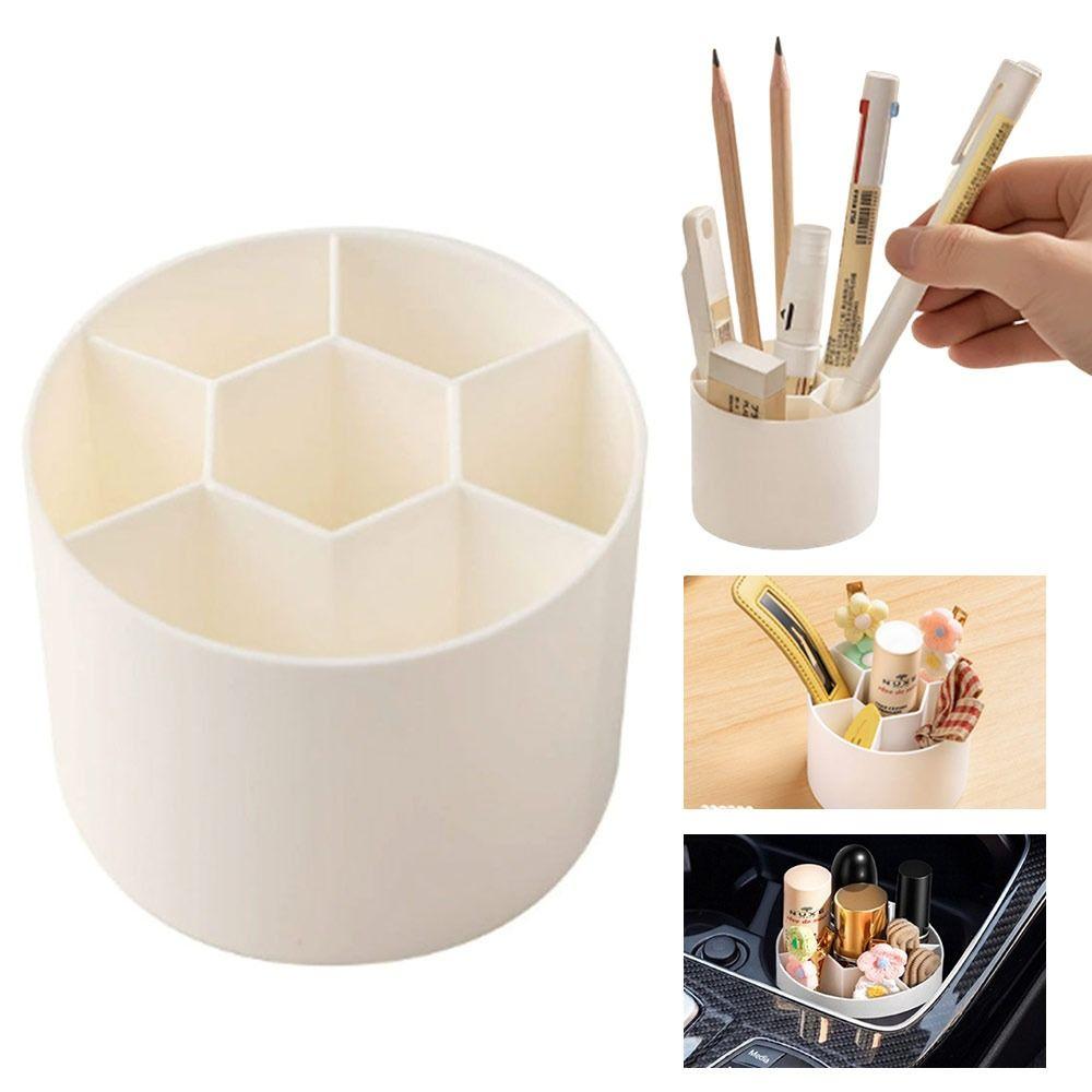Mini Desktop Storage Box Rotating Stationery Storage Rack Simple Makeup Brush Holder for Home