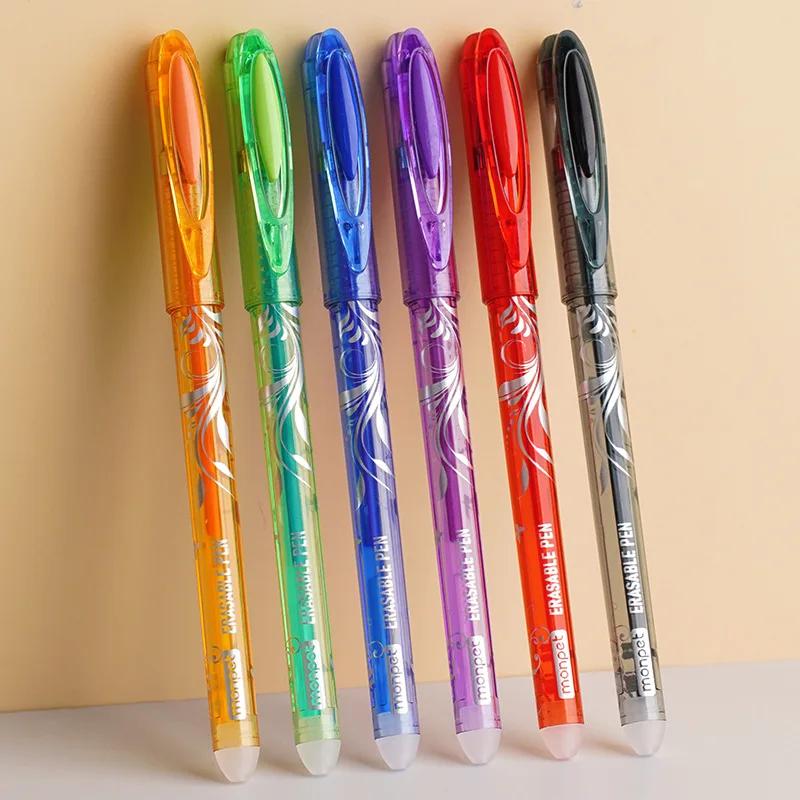 8 Pcs 0.5mm Erasable Pen Refill Set 8 Color Ink Gel Pen Rod Washable Handle School&Office Writing Stationery Gel Ink Pen