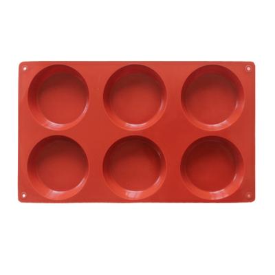 Большие силиконовые формы для тортов, диски, форма для печенья, 6 отверстий, круглая цилиндрическая форма для шоколада, печенья, конфет, желе, кексов, сэндвичей, мыла