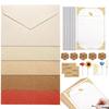 Letter Paper And Envelopes Set Kraft Letter Paper Sackcloth Stationery Set Stationery Set For Inviting Cards Multipurpose No