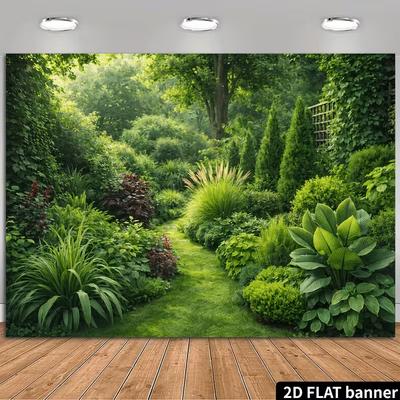 2D фон для фотосъемки: Свежий зеленый пейзаж