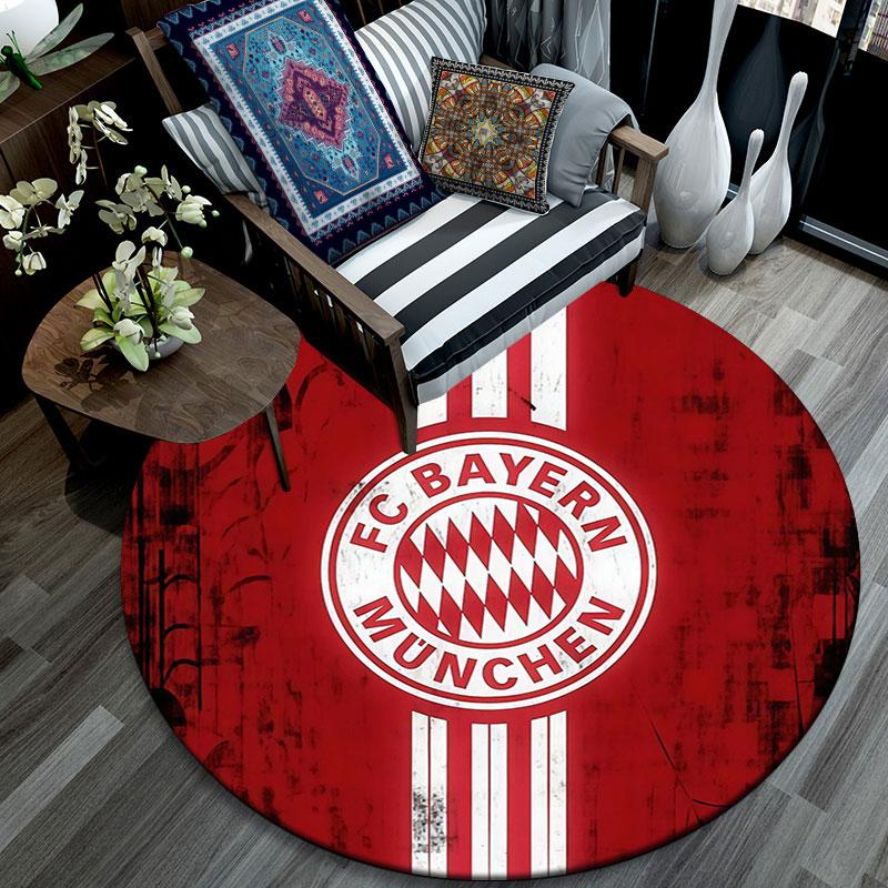 FC Bayern München,Round Area Rug,Carpet Rug for Living Room Bedroom Sofa Playroom Decor,Non-slip Floor Mat