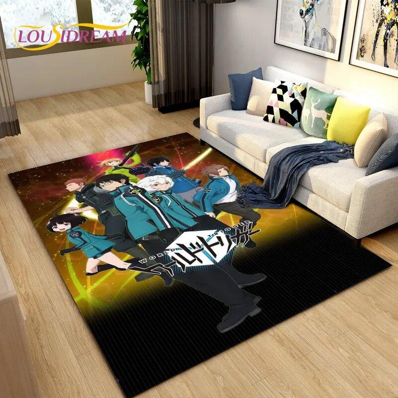 World Trigger Аниме Мультфильм Коврик, Коврик для гостиной Спальня Диван Коврик Украшение, Дети играют Нескользящий напольный коврик