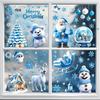 3D Christmas Snow Bear Window Clings - Cute Ice and Snow Bear Stickers for Glass