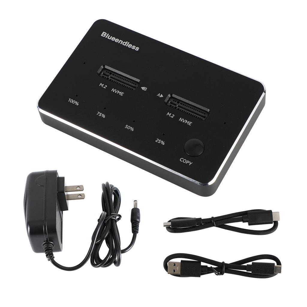 Док-станция NVME Дубликатор SSD M.2 NVME+NVME Корпус для твердотельного накопителя