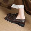 Женские мокасины весна-осень универсальные удобные толстые каблуки низкие повседневные туфли большого размера
