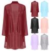 Womens Elegant Chiffon Cardigan Long Sleeve Open Front Bolero Outerwear Cover Up Top