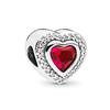 Аутентичные стерлингового серебра 925 пробы, сверкающее розовое сердце и красная корона, очаровательные бусины, подходят для милого модного браслета, ожерелье, женские украшения