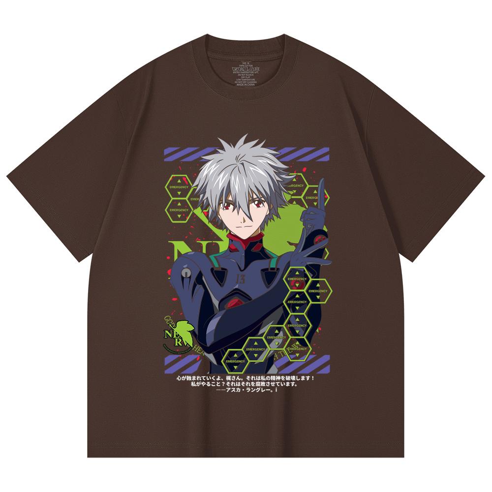 Хлопковая футболка унисекс плотностью 230 г/м² из 100% хлопка с принтом Evangelion V5 Kagoru