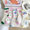 Ladies Summer Thin Cartoon Fun Cute Sweet Absorbing Breathable Color In The Tube Stack Socks