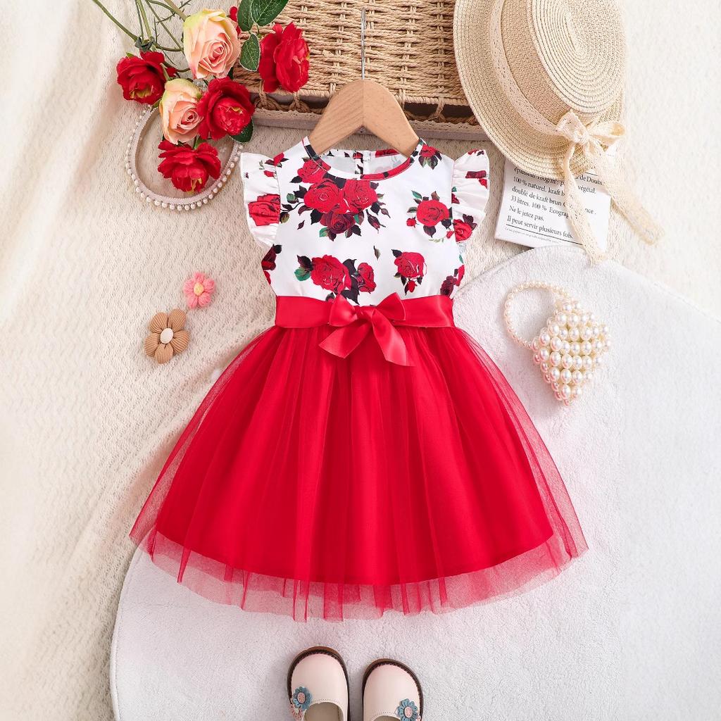 Модное платье для девочек. Летнее детское милое цветочное платье. Платье принцессы.