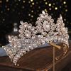 Элегантные барочные королевские тиары Сверкающие свадебные головные уборы Темпераментные женские обручи для волос Вечеринка по случаю дня рождения