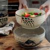 Керамический набор пиал для риса и супа подглазурной росписи с палочками для еды - Посуда в китайском национальном стиле для дома и ресторанов