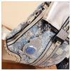 Denim Sequin Checkered Backpack, Crossbody Bag, Women's Bag, Multi-purpose Single Shoulder Fashionable and Personalized Backpack
