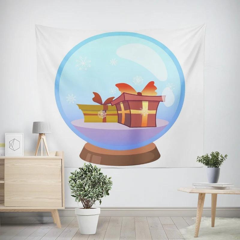 Рождество Новый год Хрустальный шар Снеговик Рождественская елка Узор Гостиная Спальня Декоративный гобелен