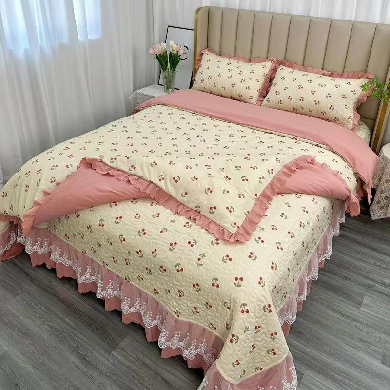 Комплект постельного белья класса А для матери и младенца, 4 предмета, утолщенные стеганые простыни, 3 предмета, комплект маленького жаккардового пододеяльника из бамбукового хлопка, осень, зима