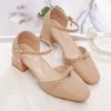 Baotou Sandals Femininity 2024 Spring and Summer New Thick Heel with Versatile Fairy Style High Heels Hollow Single Shoes