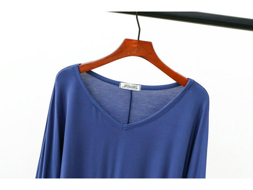 Women's Modal Loose Half-Sleeve Summer Bottoming Shirt: Lightweight, Pajama-Style, Large Size, Short Front, Long Back.