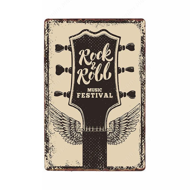 Рок-фестиваль винтажная металлическая жестяная вывеска живая музыка художественный плакат доска хард-рок ржавая тарелка для бара, клуба, кафе, паба, домашний декор стен
