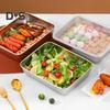Stainless Steel Lunch Box with Transparent Lid Leakproof Food Container for Cheese Deli Meat Fruits Oven Baking Picnics Raised Bottom Patterns Food