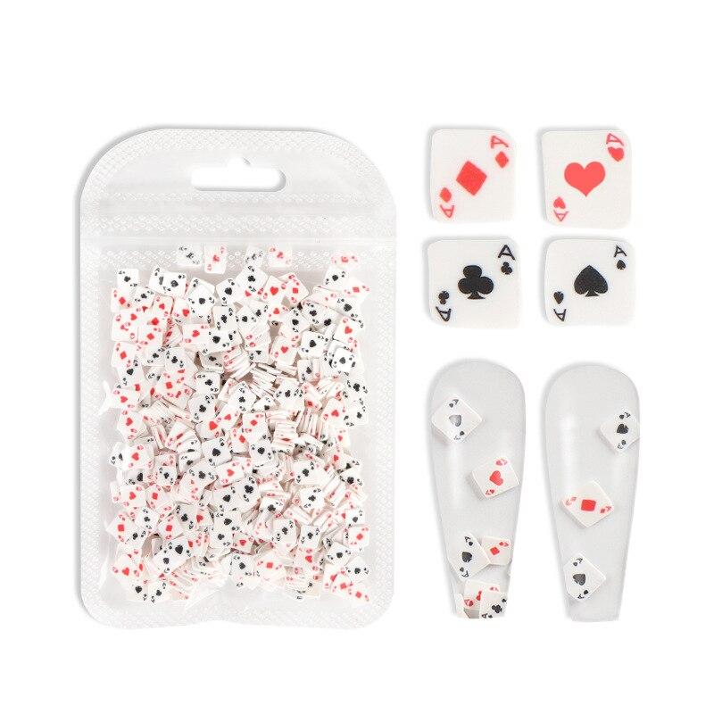 10g/Bag Poker Designs Polymer Soft Clay Slices Nail Art Decorations Playing Cards Nail Flakes Manicure DIY Accessories