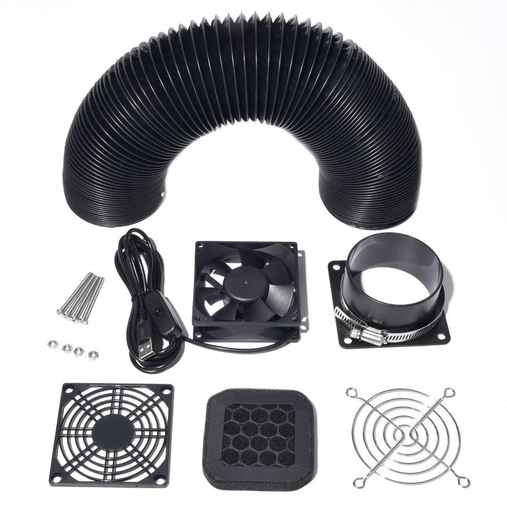 Flexible Ducting Exhaust Fan Kit 4300 RPM Fan Fume Ventilation Kit For 3D Printer Enclosure