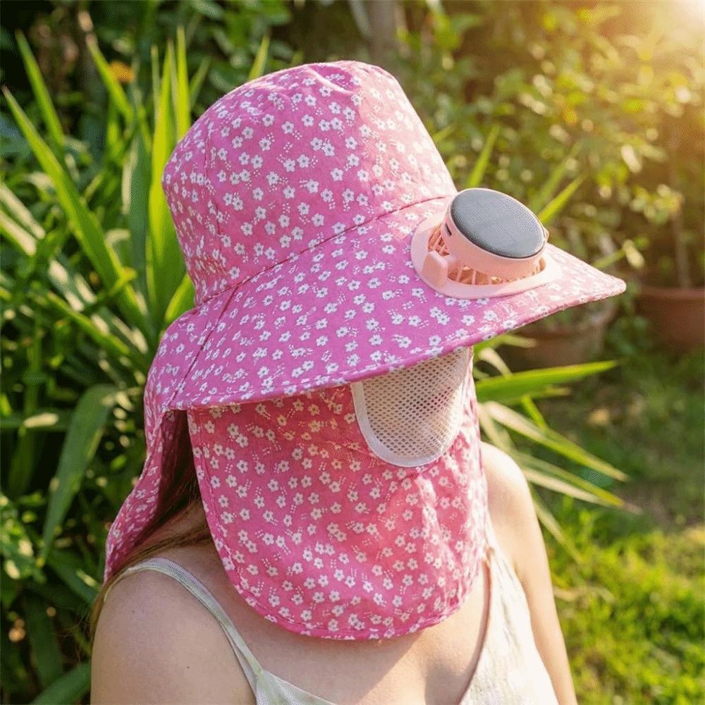 Breathable Solar Fan Hat Elastic Summer Fan Visor Cap Gift Cooling Sunshade Hat Hot Weather