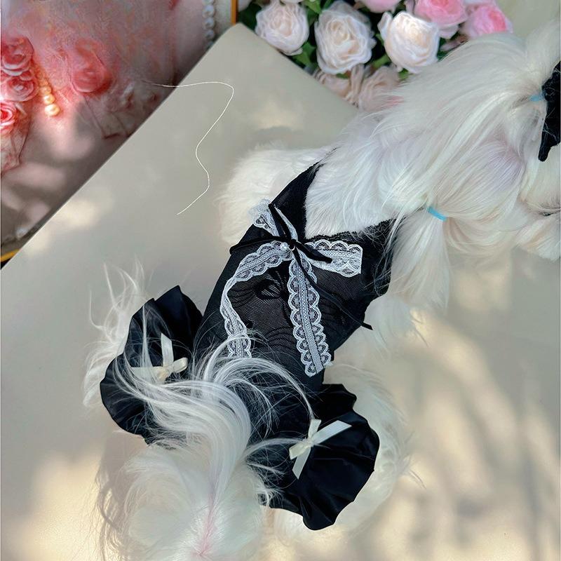 Pet Summer Mesh Strap Yorkshire Small Dog Lace Pet Cool Thin Dress Dog Dresses for Small Dogs Puppy Clothes