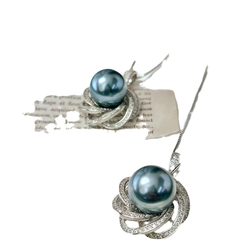 Винтажный роскошный таитянский платиново-серый искусственный жемчуг жемчужная подвеска бусина подвеска ниша