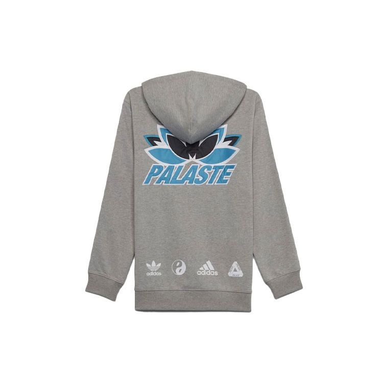Palace Толстовка с рисунком Adidas Originals с рисунком лотоса, мужские топы, серая HB9138