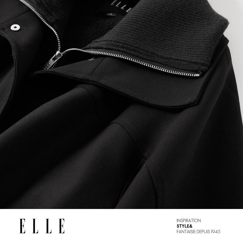 ELLE Женская короткая парка с капюшоном на подкладке из овечьей шерсти