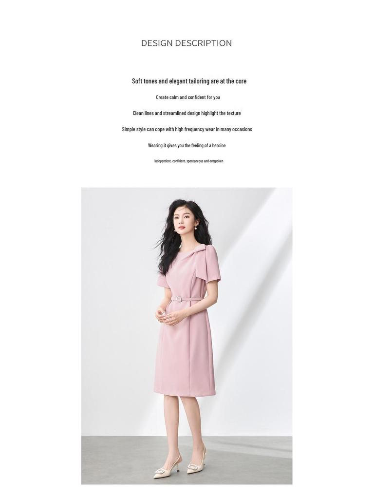 Летнее платье, украшенное бантом в стиле тихой роскоши - Элегантный облегающий талию стиль