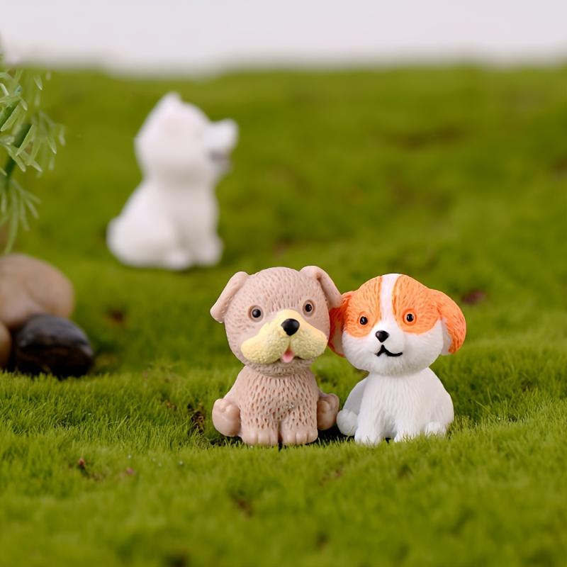 12 Pcs Doll House Resin Ornaments Mini Cute Puppy Micro Landscape Resin Creative Simulation Cartoon Dog Ornaments