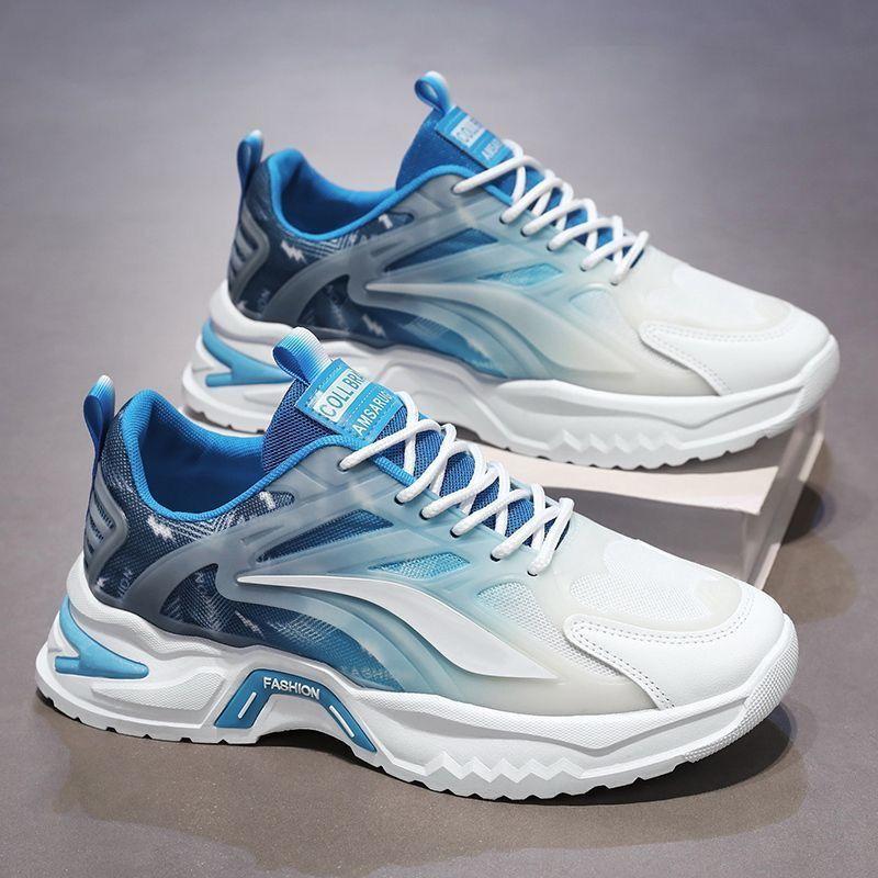 Men's shoes summer new mesh versatile running sneakers platform deodorant dad shoes men