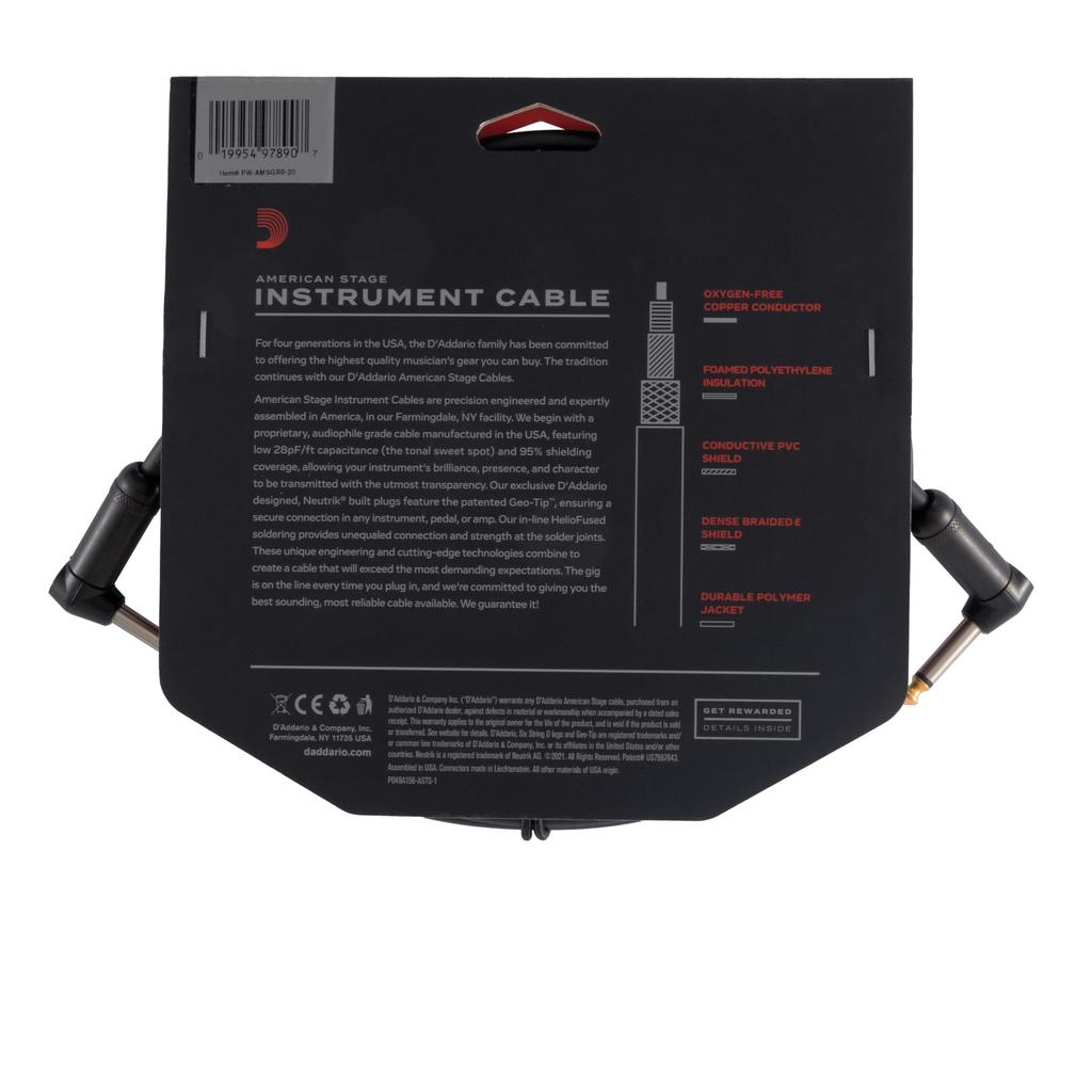 Кабель Shield, американский сценический инструментальный кабель D'Addario (Гитарный щит) PW-AMSGRR-20 (6,1 м ДЛ) []