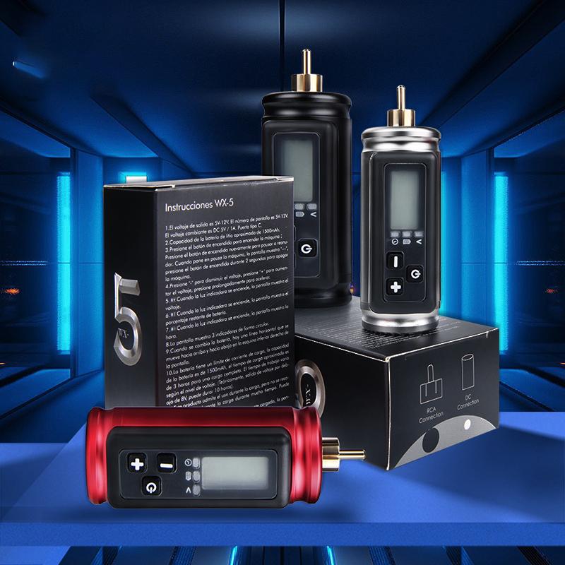 Mini Wireless Tattoo Battery Power Supply 1500MAH Type-C Quick Charge RCA DC Jack for Tattoo Machine Pen