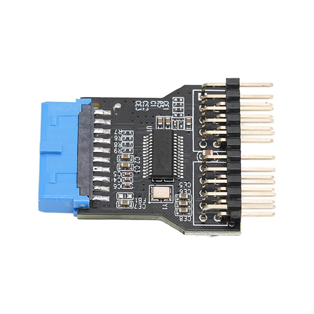 Адаптер USB 3.0 19pin на двойной 9pin адаптер черный PCB металл пластик 480Mbps USB 3.0 женский разъем