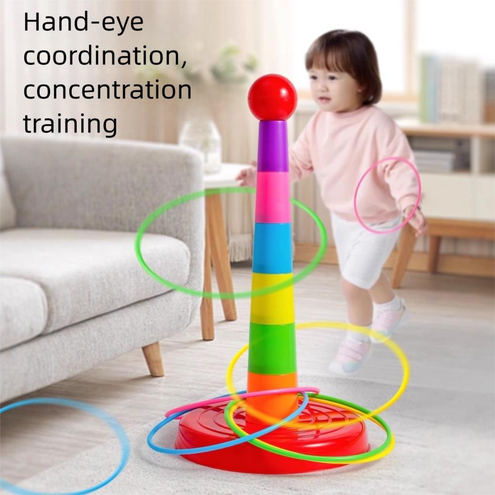 Interactive Ferrule Stacked Toys Early Education Hoop Ring Toss Toys Throw Circle Game  Children