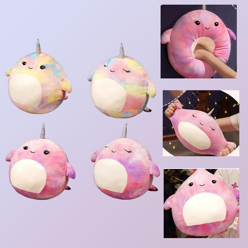 Squishmallow Мультяшная Подушка-Кит Плюшевая Игрушка Коллекционная Из Эластичного Кристального Вельвета Фиолетовая/лавандовая Маленький/большой Размер Набивка ПП Хлопком